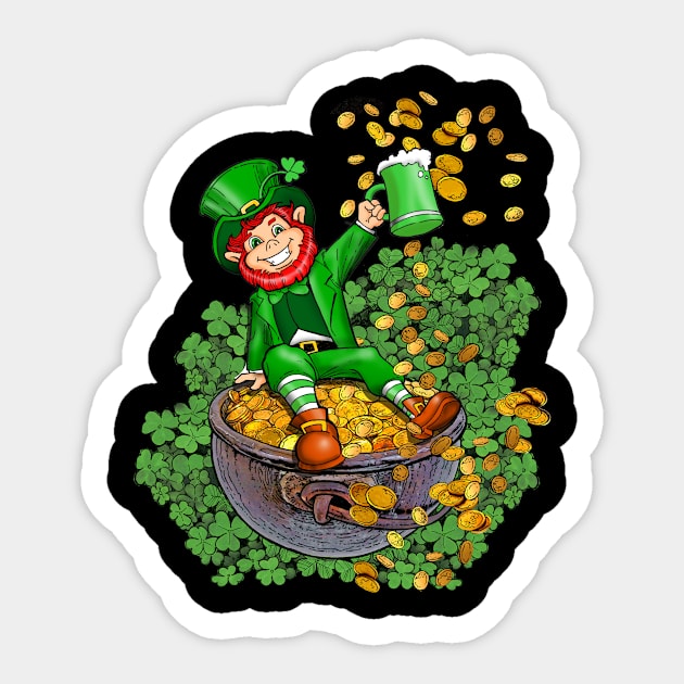 St. Patrick's Day Lucky Leprechaun Sticker by AlcantaraArt